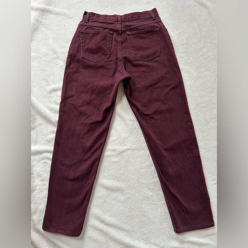 Wrangler vintage Burgundy High-Waisted straight Mom Jeans 28 waist 100% Cotton image 8