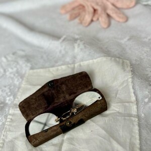 1910s 10K Gold GF Shur-On 9 Rimless Oval Pince-Nez Spectacles with Chain & Pin
