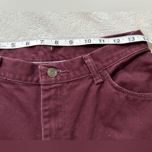 Wrangler vintage Burgundy High-Waisted straight Mom Jeans 28 waist 100% Cotton image 7