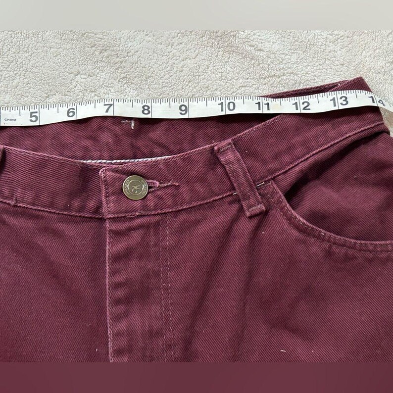 Wrangler vintage Burgundy High-Waisted straight Mom Jeans 28 waist 100% Cotton image 7