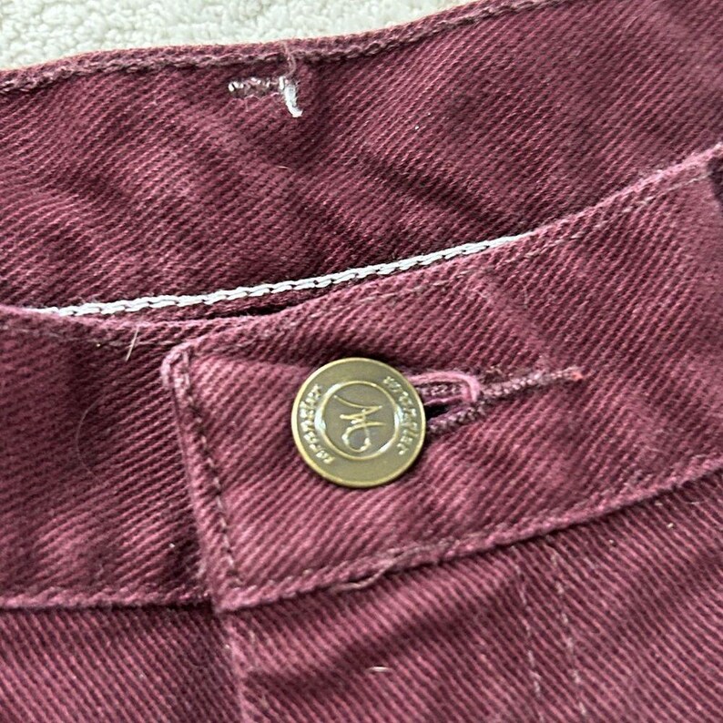 Wrangler vintage Burgundy High-Waisted straight Mom Jeans 28 waist 100% Cotton image 3