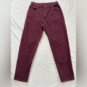 Wrangler vintage Burgundy High-Waisted straight Mom Jeans 28 waist 100% Cotton image 1