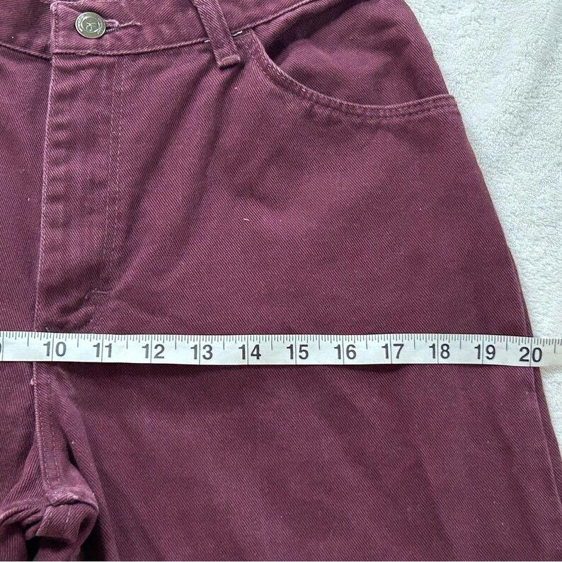 Wrangler vintage Burgundy High-Waisted straight Mom Jeans 28 waist 100% Cotton image 9