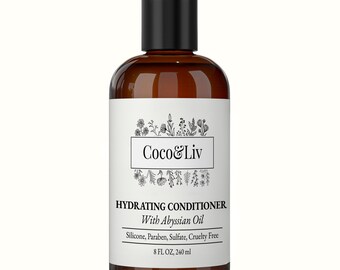 Hydrating Conditioner with Abyssian Oil - Silicone Free, Sulfate Free, Synthetic Fragrance Free, Vegan, Cruelty Free