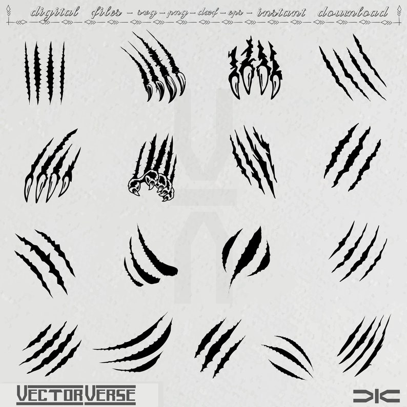 Claw Marks SVG Instant Download SVG PNG Jpg Digital Download Tiger Claw