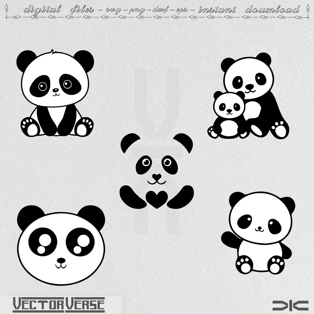Cute Panda Svg,panda Svg,panda Svg Bundle,panda Head Svg,panda Monogram ...