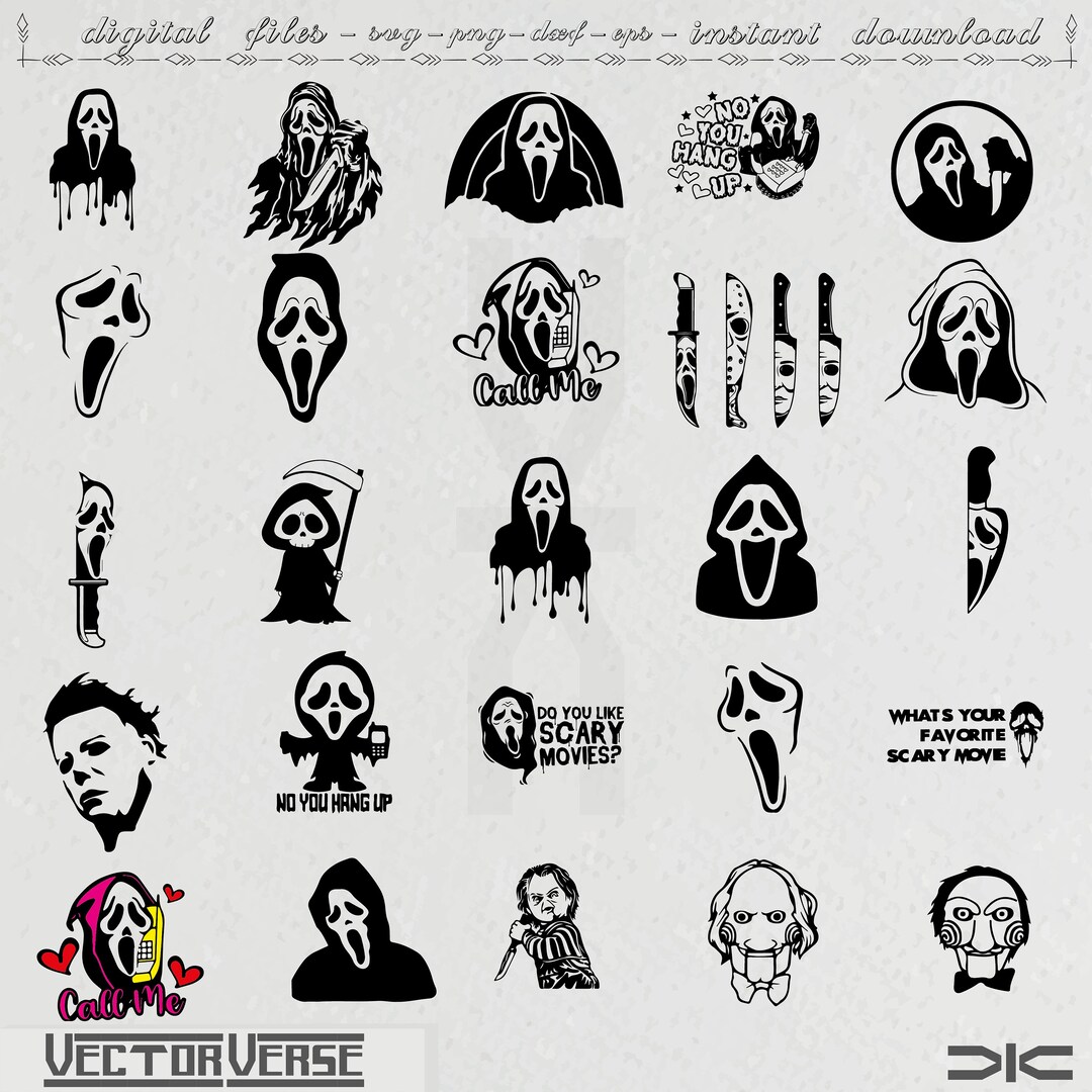 Scream Svg, Ghost Face Svg, Scream You Hang up SVG, Scream Ghost Face ...