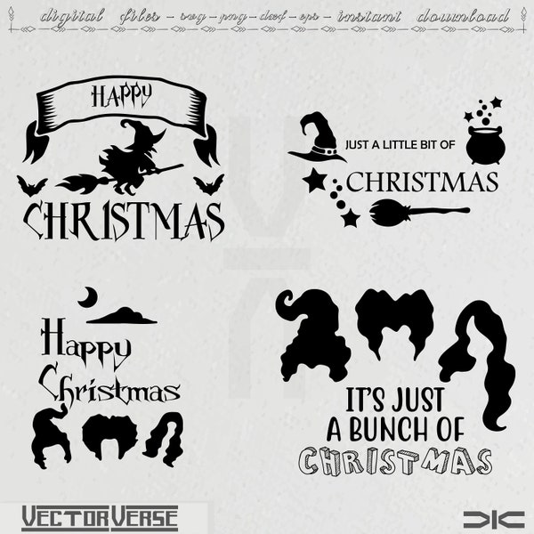 Christmas witch svg bundle, christmas svg, witch svg, halloween svg, it's just a bunch of christmas, happy christmas, christmas clipart