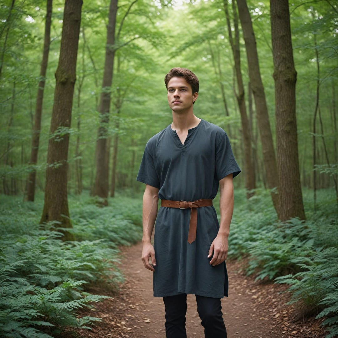 Grey Medieval Tunic for Men Norse Viking Warrior Costume Renaissance ...