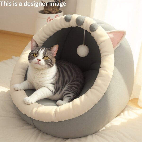 Soft Comfortable Cat Bed | Small Warm House for Pets | Washable Cat Cave | Sleeping Bed for Kittens | Gift for Cat Mom|Best Gift for New Pet