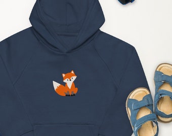 Boys hoodies for girls Cute kids clothing with animals Fox graphic Kids eco hoodie - Organic hoodie Premium Vegan Hoodie Boys clothes girls