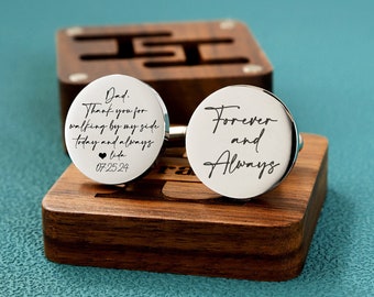 Father of the bride gift, personalized Wedding Day cufflinks, Custom Father's Day gifts, Father of Groom Gift, Gifts from Bride