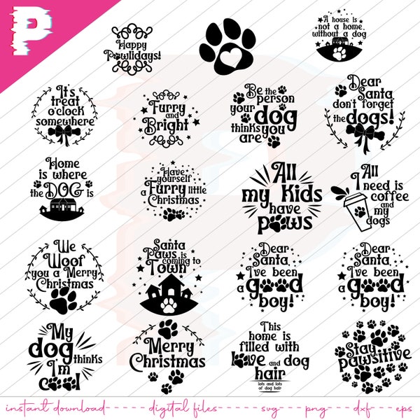 Dog Quotes SVG Bundle, Dog Quotes SVG, Fur Mom svg, Dog Mom svg, Dog Mama, Paw Prints SVG, Dog Lover svg, Cricut Cut File, Silhouette