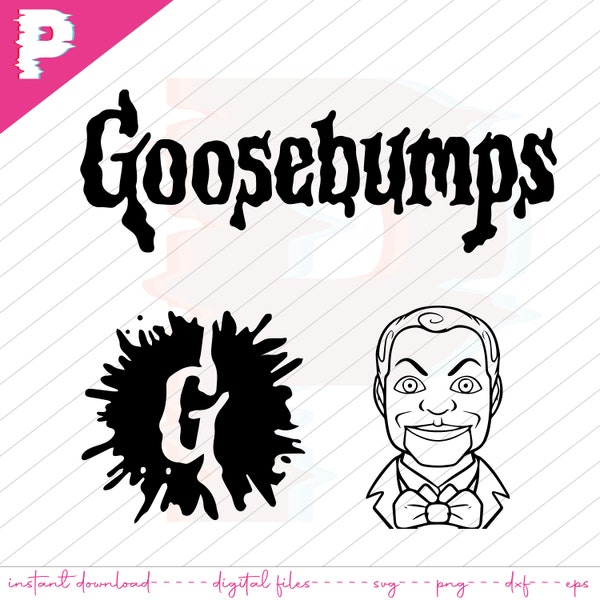 Goosebumps Bundle Svg, Goosebumps Svg, Halloween Svg, Printing, Silhouette Files, Decal, Scary Svg, Horror Png