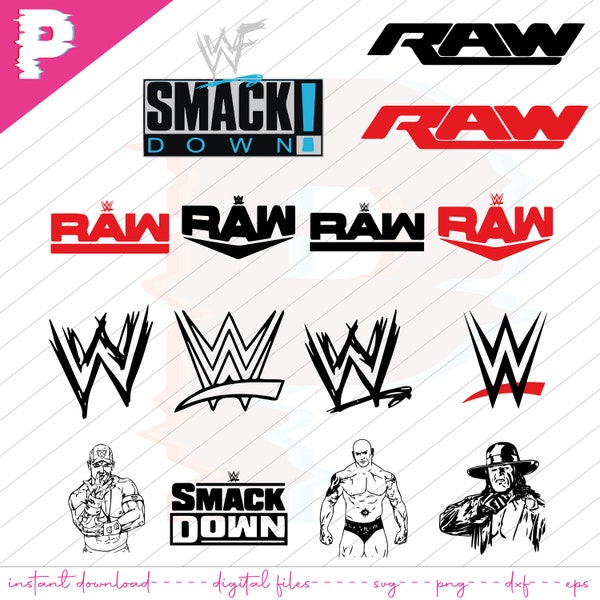 WWE Svg Bundle, PNG, Clipart, Cricut Bundle, Digital Prints, Instant Download, American wrestling, Wrestling svg, sport svg