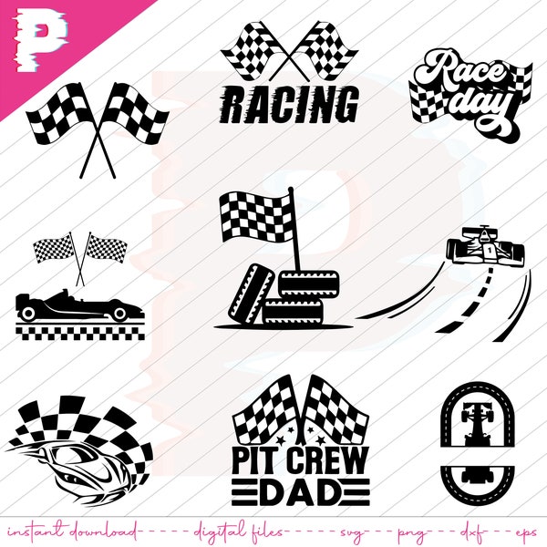 Racing Flags Svg, Checkered Flag Svg, Racing Svg, Start Flags Svg, Finish Flags Svg, Racing Cut File, Racing Flag Cut File