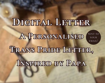 Ghost Digital Personalised Trans Pride Letter | Letter from your Comfort Character | Digital PDF