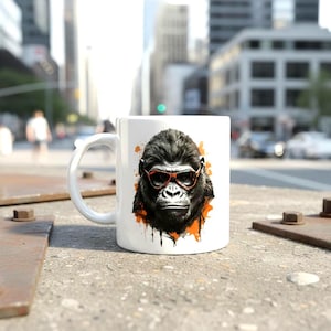 Power Has a Face Gorilla Mug | Urban Street Art Coffee Cup | Bold Gorilla Gift | Statement Coffee Mug | Unique Gift for Him | Streetwear mug