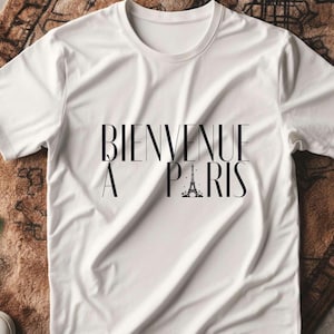 Eiffel Tower Silhouette Tee, Paris Tshirt, France Shirt, Eiffel Tower Shirt, Text Tee, Elegant, France, French Tee, Stylish Shirt, Voila Tee