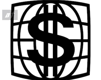 Geldbol dollarteken, png | Streetwear Y2K grafisch ontwerp (DTF/DTG Ready)