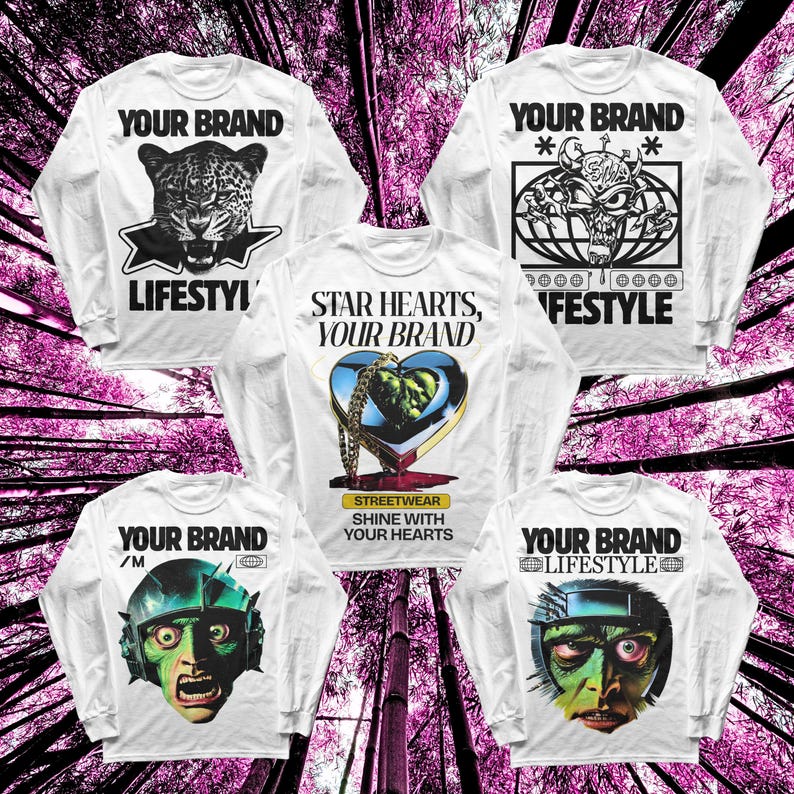 Streetwear Tshirt Design Canva Template Bundle (digital Download) Etsy