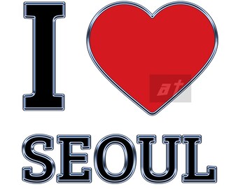 I Love Seoul PNG-bundel | Koreaans grafisch streetwear-ontwerp (set van 2)