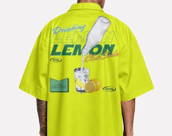 Vintage Lemon Club Soda PNG | Retro Beverage Graphic (Commercial Use)