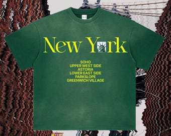 NYC Minimalist Tee Design | Famous Boroughs PNG | SoHo & Astoria