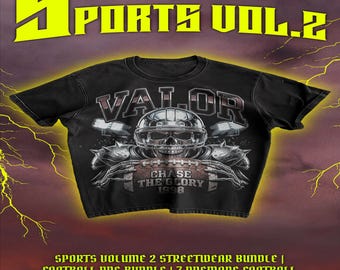 Sports Volume 2 Football PNG-bundel | Y2K Streetwear Graphics (DTG DTF Ready)