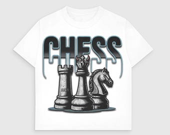 Schaakstukken Halftone Streetwear PNG: transparant ontwerp (directe download)