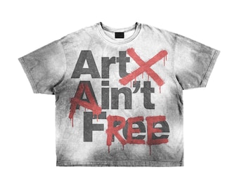 Art Ain&#39;t Free PNG: Bold Typography with Red Spray Paint (Digital Download)