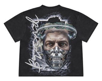 Cyborg Streetwear Graphics | Y2K Cyberpunk Canva Templates (7 Designs)
