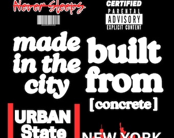 NYC Streetwear Designs | Urban Typography Canva Templates (6 Designs)