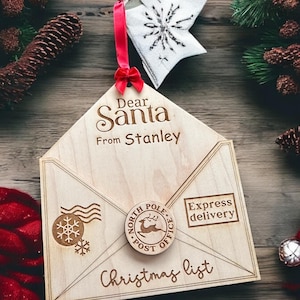Portacartas de madera personalizado para Papá Noel
