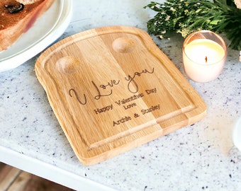 Personalised Valentines Egg Breakfast Serving Board