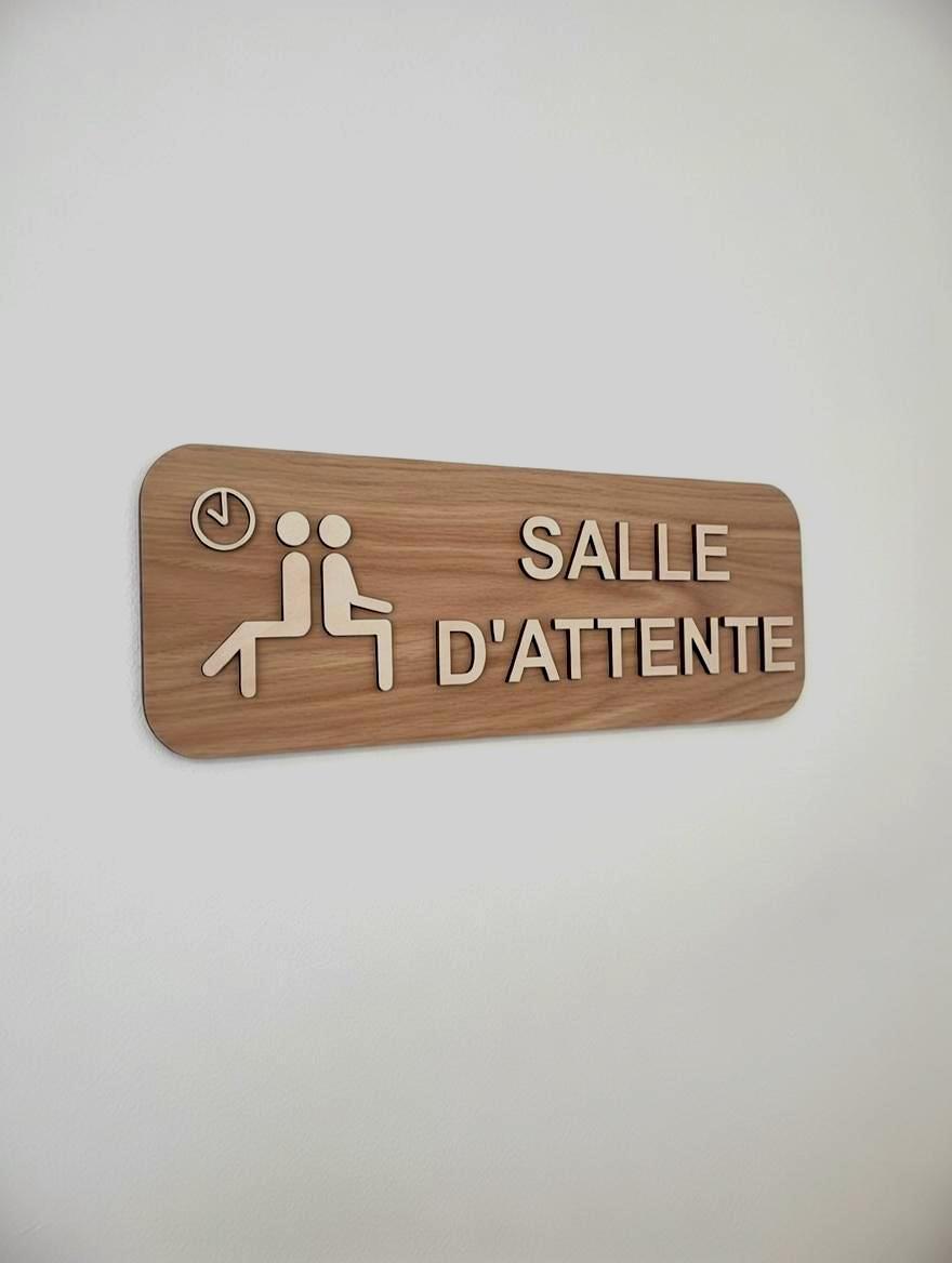 Autocollant "Salle D'attente 3" - Format 28x7 Cm - Marque Stickers-Express - Fabriqué En France
