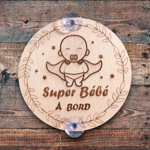 Tabliczka z napisem Super Baby on board / Superbohater Baby on board do samochodu - Prezent z okazji narodzin