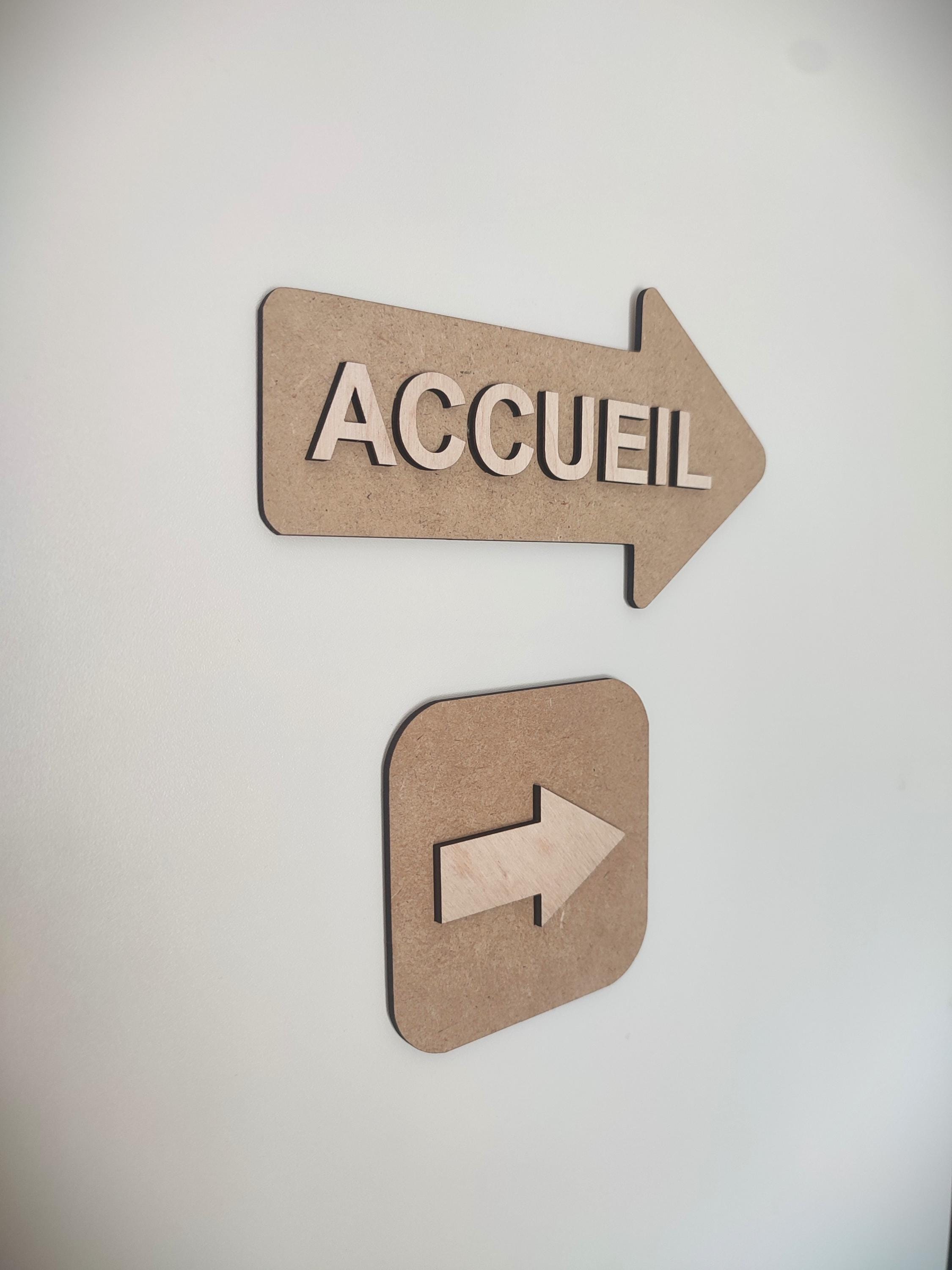 Placas de seta direcionais de madeira – simples ou com texto – sinalização interna elegante e prática
