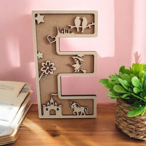 Letras de madera - Tema de hadas: Nombre de madera para decoración de dormitorio, regalo personalizado