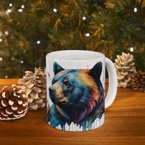 Watercolor Bear Nature Ceramic Mug 11oz