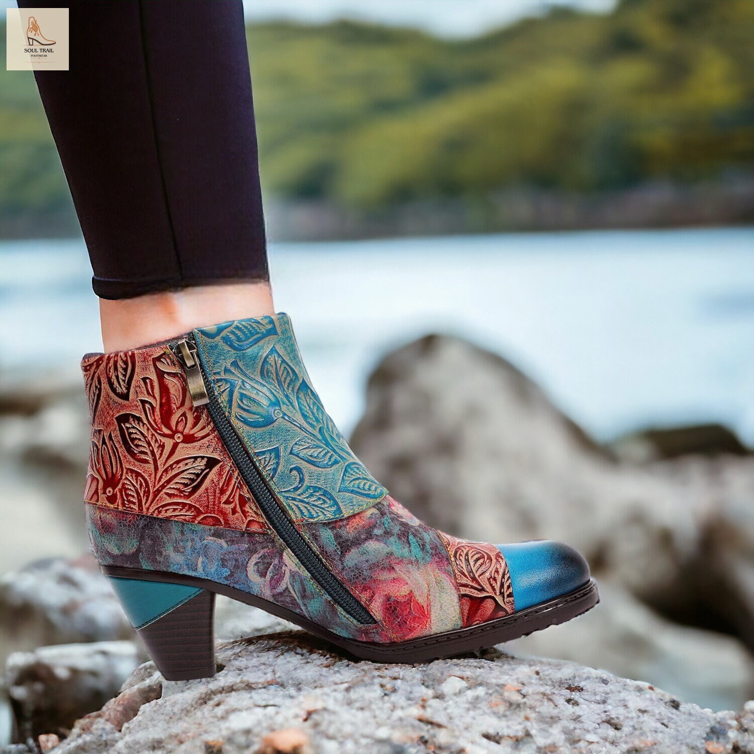 Women's chunky heel deals booties