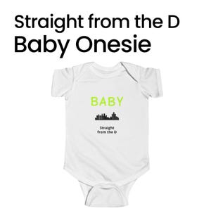 Detroit Baby Onesie personalizable, Skyline,  313 Area Code Gift