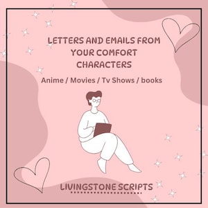 Carta digital personalizada em PDF do seu personagem de conforto. Série|livro|filme