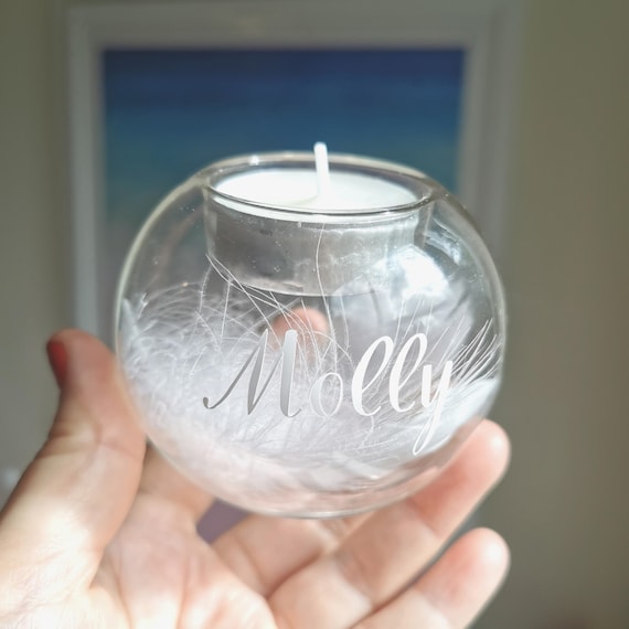Personalised Pet Loss Candle, Glass Tea Light Holder, Cat Dog Remembrance Gift, Pet Bereavement, Remembrance, Memorial, Pet Death, Gift Box