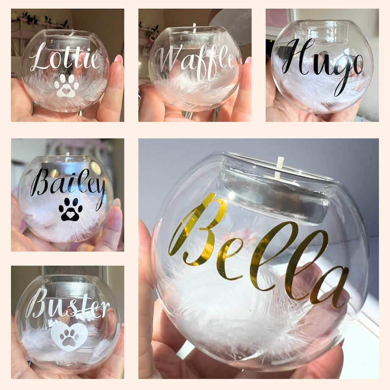 Personalised Pet Loss Candle, Glass Tea Light Holder, Cat Dog Remembrance Gift, Pet Bereavement, Remembrance, Memorial, Pet Death, Gift Box image 3