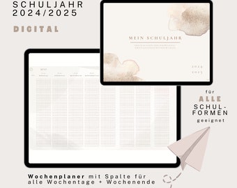 Digitaler Lehrerkalender und Lehrerplaner 2024 / 2025 (Beige)