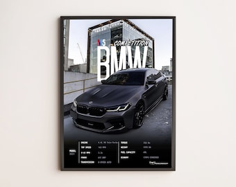 M5 Competition (Matte Black), bedroom decor, home decor, boys room decor, digital posters, luxury cars, automotive, car enthusiast,gifts