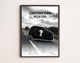 Custom Car Poster (Colour of your choice),bedroomdecor,homedecor,boysroom decor, digital posters,luxury cars,automotive,car enthusiast,gifts