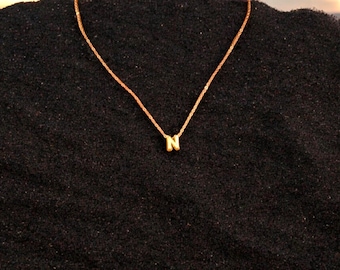 3D Bubble Initial Necklace – Tiny Gold Letter Pendant | Minimalist Mother’s Day Gift