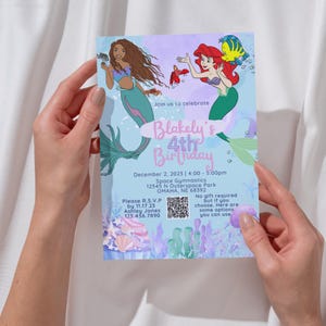 Faire-part d'anniversaire petite sirène